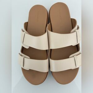 NISOLO ella Go-To Flatform Slide LEATHER Womens 8 Bone